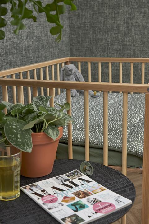 Produktbild Meyco Laufgittereinlage Cheetah / Uni forest green (100 cm, 80 cm)