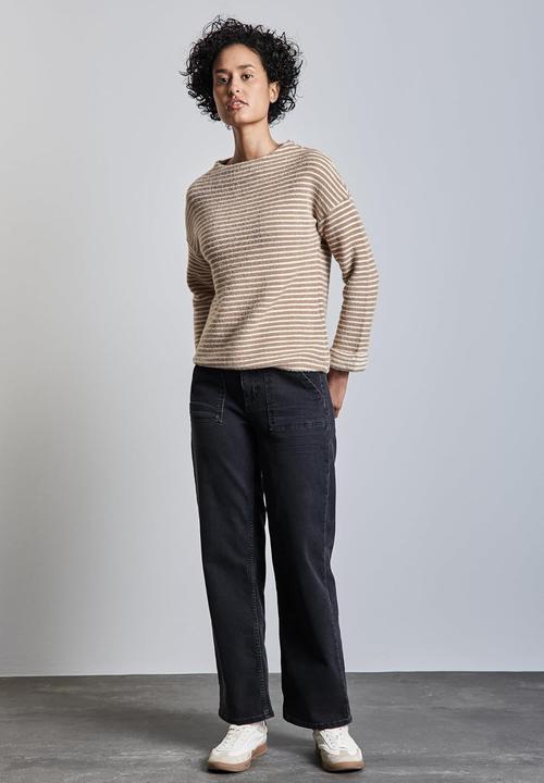 Actual product image Street One Comfortable Striped Women's Shirt with Three-Quarter Sleeve and Elastic Hem (46)