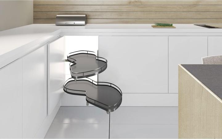 Actual product image Kesseböhmer Le Mans II corner cabinet swivel pull-out anthracite 450 right (1 pcs.)