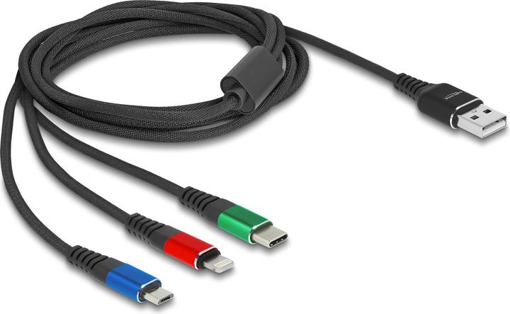 Actual product image Delock 3 in 1 USB charging cable (2 m, USB 2.0)