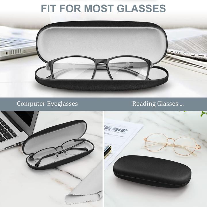 Produktbild Only-Bags.Store Tragbares Hartschalen-Brillenetui mit Brillenputztuch - Etui für Brillen und Sonnenbrillen