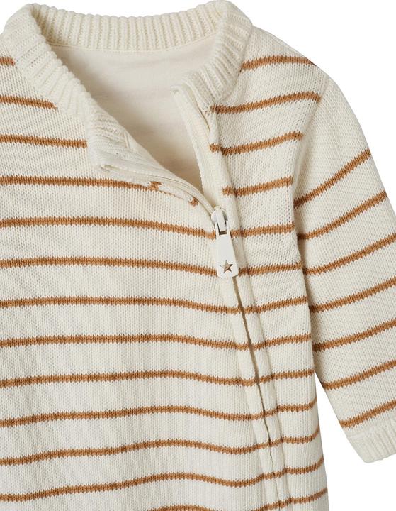 Image du produit Vertbaudet Baby-Set aus gestreiftem Strick: Overall & Mütze (80)