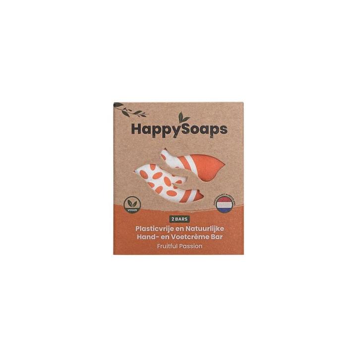 Actual product image Happy Soaps Happysoaps | Hand And Foot Cream Bar | Fruitful Passion | 2x 20gr | 100% Plastic-Free And Natural