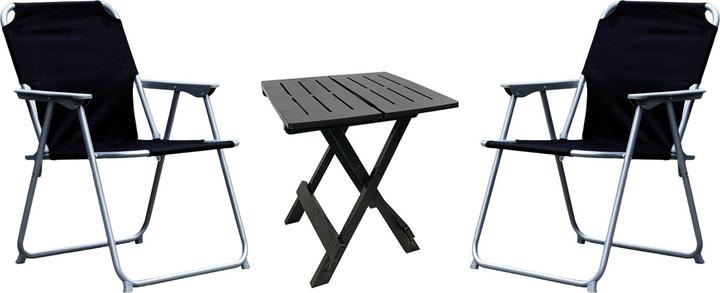 Mojawo 3tlg Camping Möbel Outdoormöbel Klapptisch Campingstuhl Klappstuhl schwarz