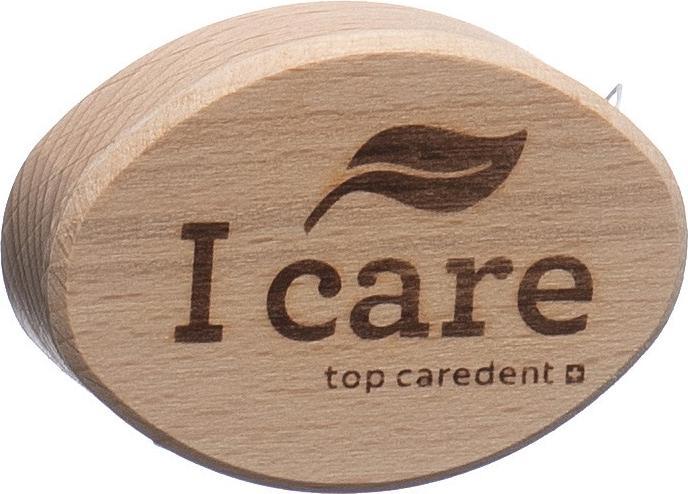 Actual product image Top Caredent Wood floss box with natural floss cardamom & beeswax (25 m)