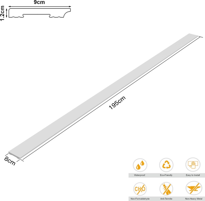 Actual product image Neu.Haus Skirting boards Coevorden set of 16 195x9 cm white