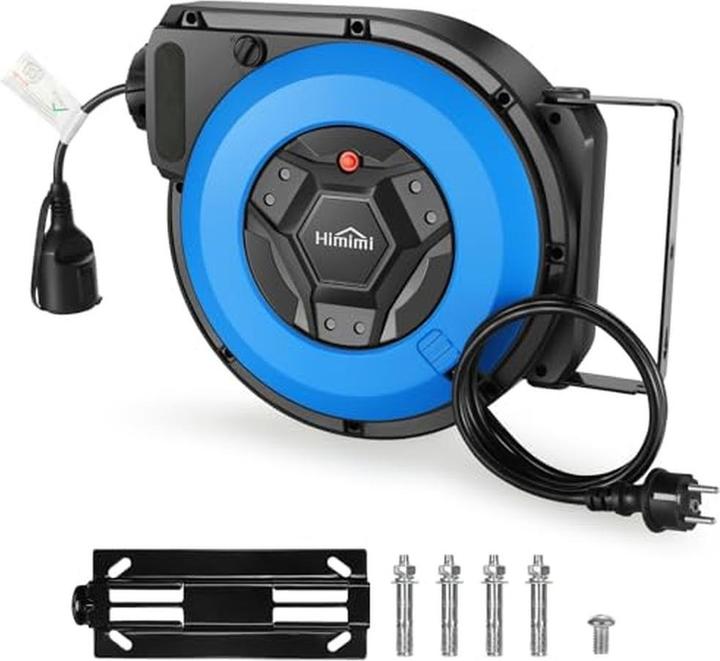 Himimi Automatische Kabelhaspel mit Halterung, Wand- und Deckenmontage, IP44-Schutz (17 m)