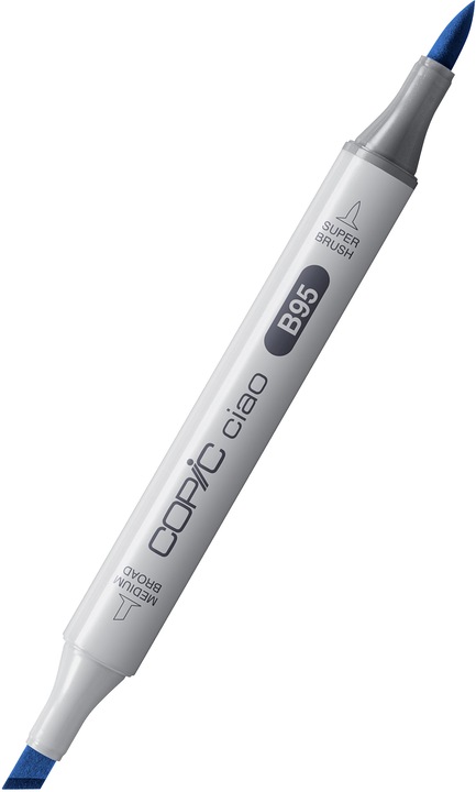 Actual product image Copic CIAO - Brand (C-2 Cool Gray No. 2, YR-000 Silk, BV-13 Hydrangea Blue, 6 mm, 3 x)