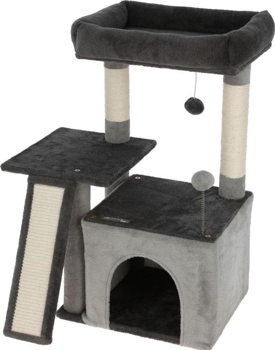 Kerbl Pet Kratzbaum Rosalie, grau, 76 cm, Katzenkratzbaum, Kratzbrett,  Holz, Katzen, Kitten