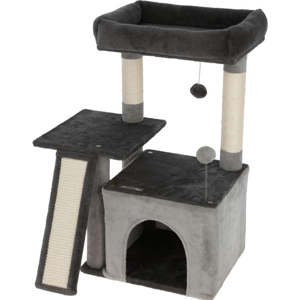 Kerbl Pet Kratzbaum Rosalie, grau, 76 cm, Katzenkratzbaum, Kratzbrett, Holz, Katzen, Kitten (76 cm, Antracite, Grigio), Albero tiragraffi per gatti