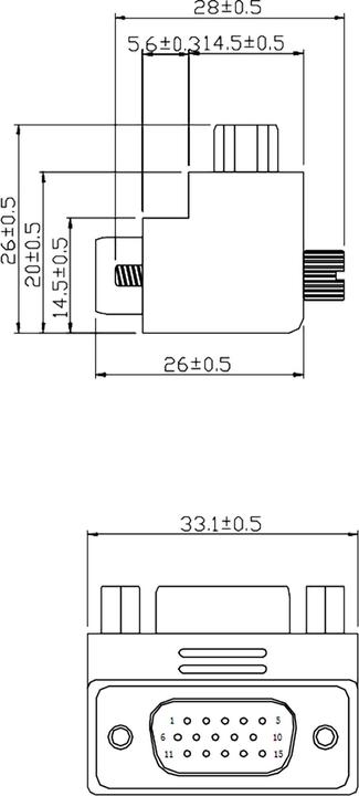 Immagine prodotto InLine Adattatore VGA angolo di 90° 15pin maschio/femmina (VGA)