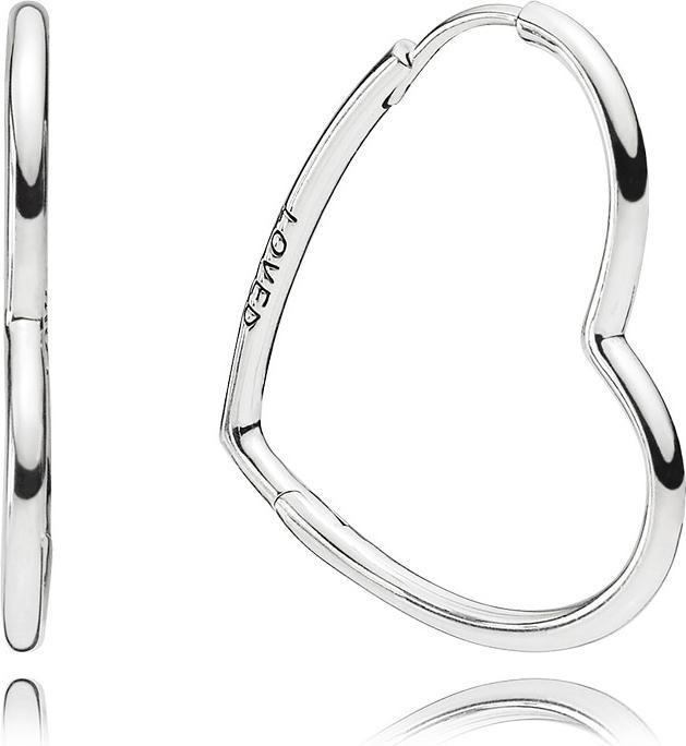 Pandora Asymmetrical Heart Ohrringe (Sterlingsilber)