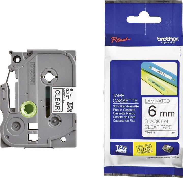 Productafbeelding Brother TZE111 Tape voor het maken van etiketten TZ (0.60 cm, Transparant)