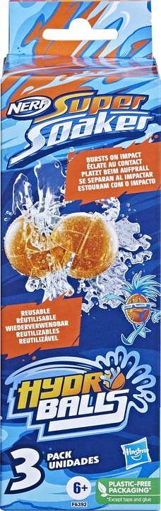 Immagine prodotto Nerf Super Soaker Hydro Balls confezione da 3 palline riutilizzabili e riempibili con acqua.