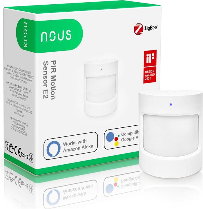 Actual product image Nous Smart PIR Motion Sensor E2 ZigBee (8 m)
