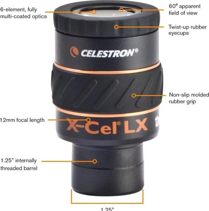 Produktbild Celestron Okular 12mm X-CEL LX 1.25" 60° (12 mm)