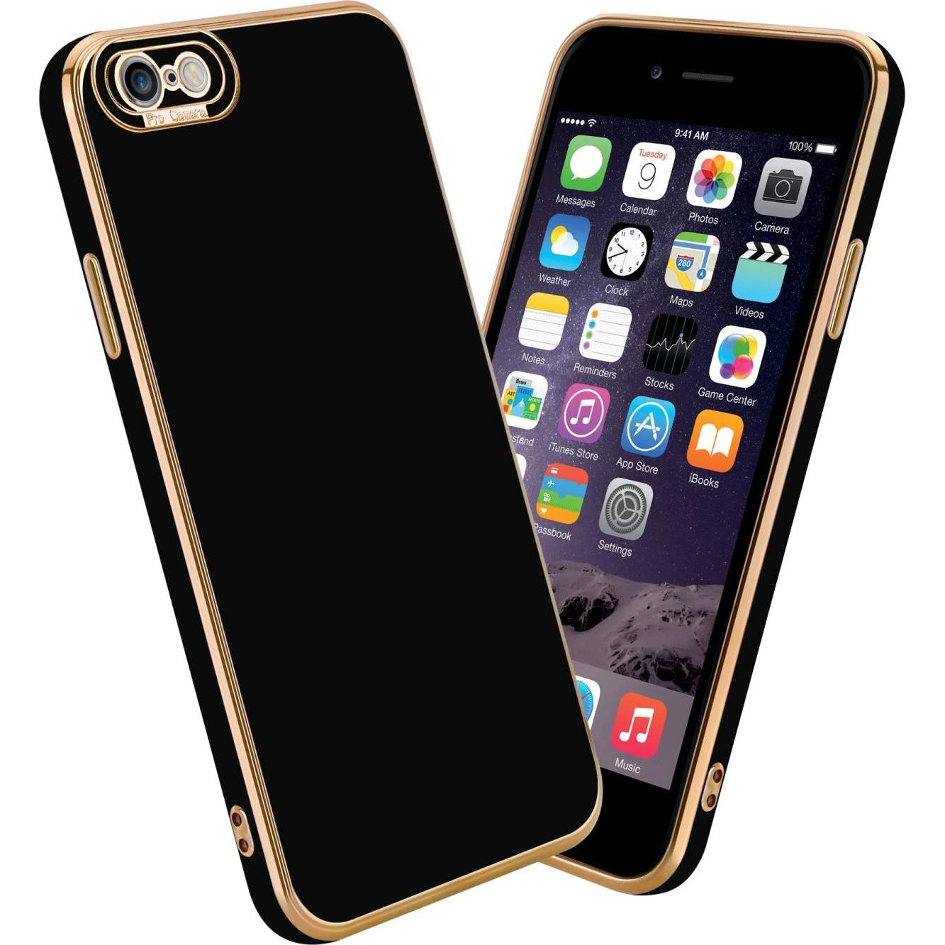 Cadorabo TPU Hülle mit Kameraschutz für Apple iPhone 6 PLUS / 6S PLUS (Apple iPhone 6 Plus), Smartphone Hülle, Schwarz