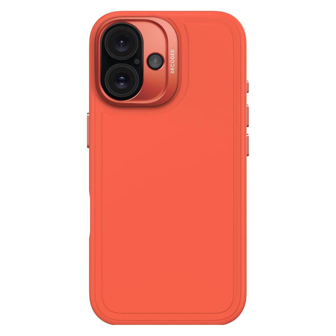 Decoded AntiMicrobial Silicone Stacks Backcover With MagSafe For IPhone 16 - Orange (Apple IPhone 16), Smartphone Hülle, Orange
