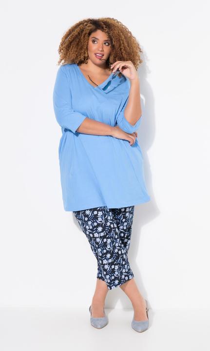 Produktbild Ulla Popken Longshirt, Ziernähte, A-Linie, V-Ausschnitt, 3/4-Arm (56)