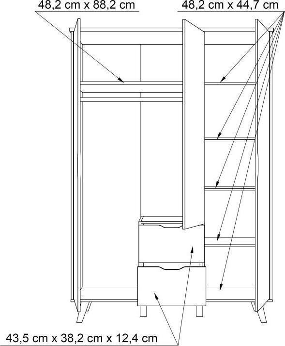 Produktbild Home123 Loti (139 x 53 x 201.50 cm)