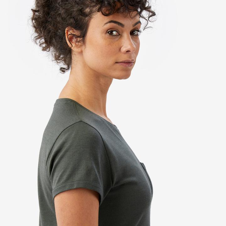 Image du produit Forclaz T-shirt manches courtes 100 % laine mérinos femme, Merino 100% vert (L)