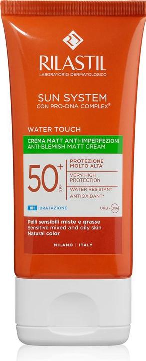 Productafbeelding Rilastil Sun System Water Touch Fluid Comfort Hydraterend en Antioxidant Mat Effect SPF 50 voor Gevoelig (SPF 50+, 50 ml)