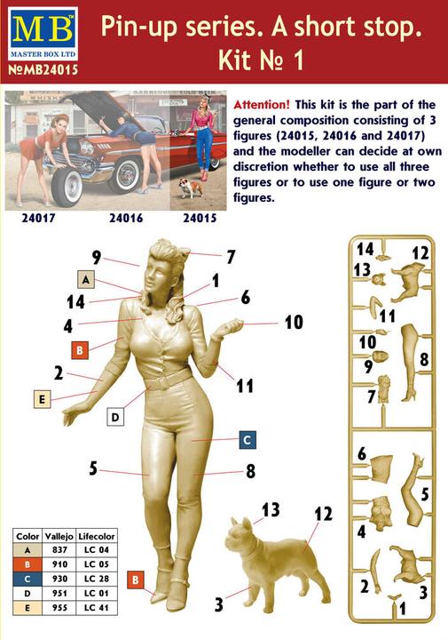Actual product image Master Box Pin-up series.A short stop.Kit No.1