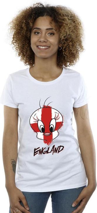 Actual product image Looney Tunes Womens/Ladies Tweety England Face Cotton T-Shirt (M)
