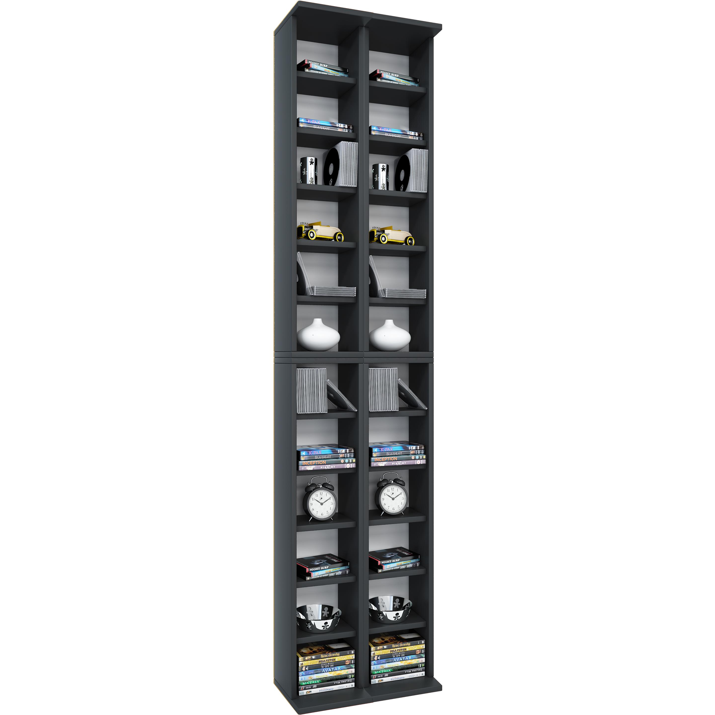 Thumbnail - VCM, Regal, Holz CD DVD Stand Regal Almera (42 x 20 x 180 cm)