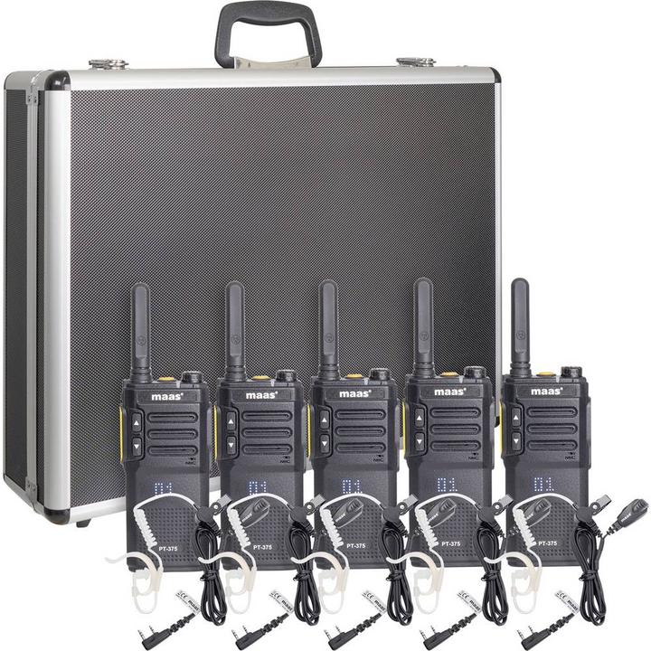 Actual product image Maas Elektronik Team-Set PT-375 KEP-24-VK 150111 PMR-Handfunkgerät 5er Set