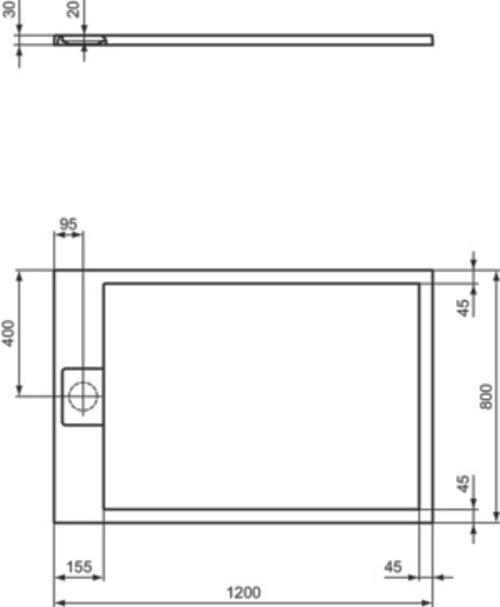 Image du produit Ideal Standard Ultra Flat S i.life Receveur de douche rectangulaire, 1200x800x30mm, T5220