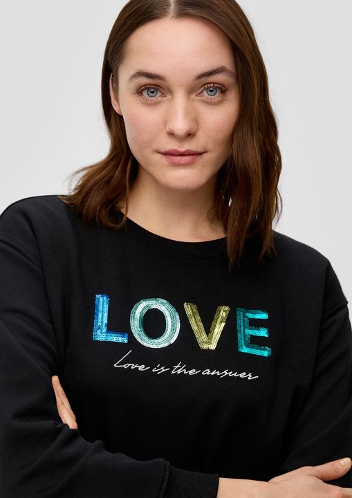 Produktbild s.Oliver Sweatshirt Sweatshirt mit Pailletten-Stickerei (34)