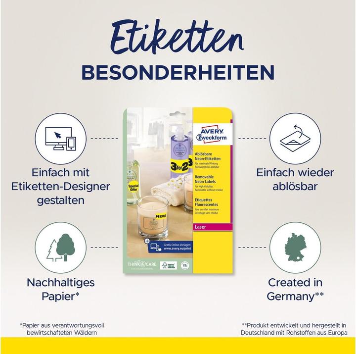 Image du produit Avery Étiquettes en néon