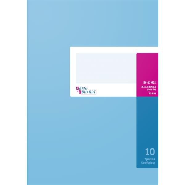 Produktbild König & Ebhardt Spaltenbuch DIN A4 hellblau/magenta 10 Spalten 40 Bl. (40x)