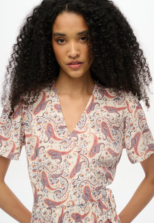 Image du produit Superdry Robe portefeuille courte imprimée à manches courtes (12XL)