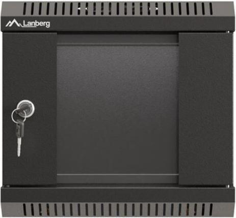Produktbild Lanberg Szafa Instalacyjna Rack Wisząca 10 4u 300x300 Czarna Drzwi Przeszklone (Flat Pack) (4 HE, 10 Zoll Rack)