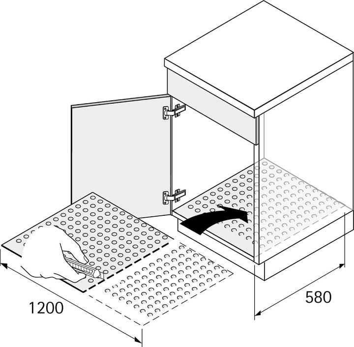 Image du produit Hettich Tapis de protection contre l'eau Alu-Métallique 1200x580 mm (13 l)