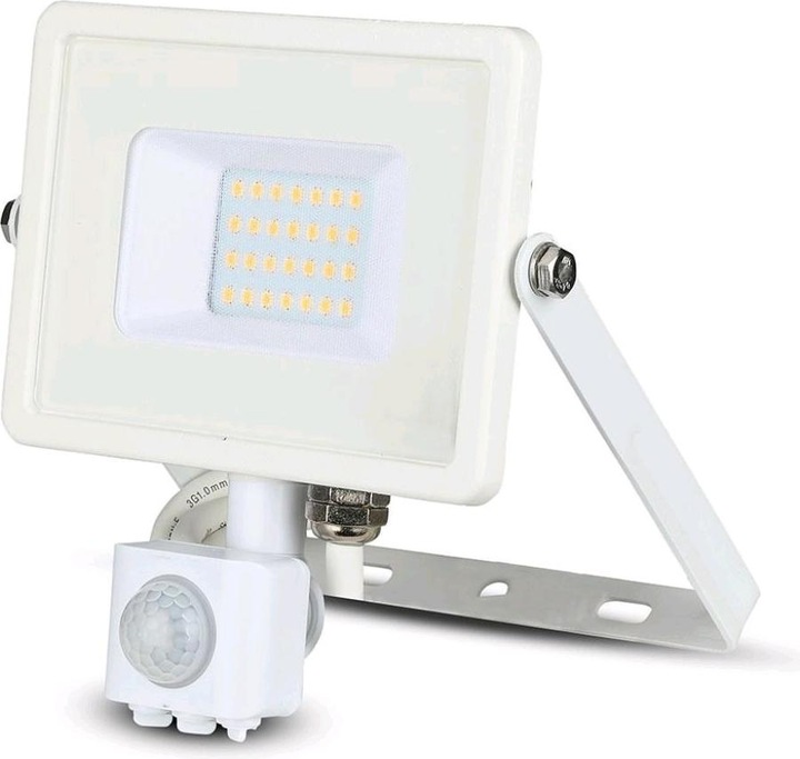 Produktbild V-TAC VT20SB 20W LED Sensor Fluter SAMSUNG Chip Abschaltfunktion Weiss Gehäuse 4000K (1600 lm, IP65)