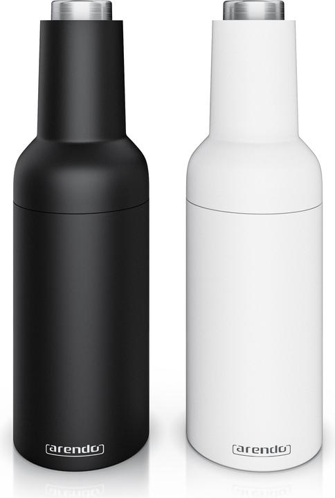 Arendo Salz und Pfeffermühle elektrisch, Salzmühle & Pfeffermühle 2er Set, einhändig, Batteriebetrieben (Pfeffer, Salz)