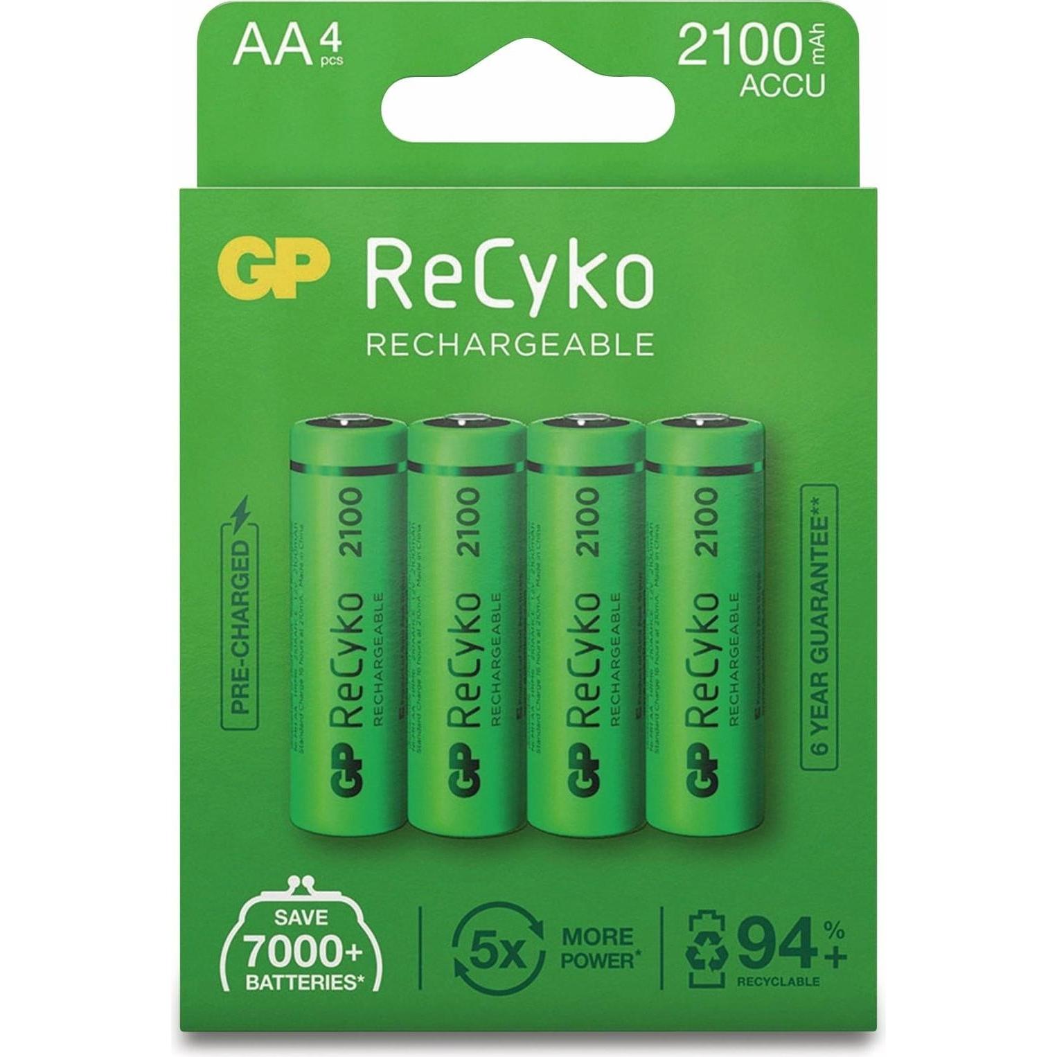 GP Batteries ReCyko (4 Stk., AA, 2100 mAh), Batterien + Akkus