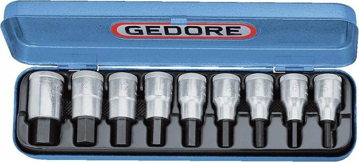Actual product image Gedore IN 19 PA Screwdriver set 1/2" 9-pcs. inside-6-kt ZOLL (3/8", 9/16", 5/16", 7/32", 3/16", 1/2", 5/8", 1/4", 9/32")