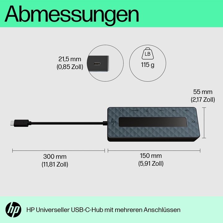 Productafbeelding HP Universele multipoort (USB-C, 3 Havens)