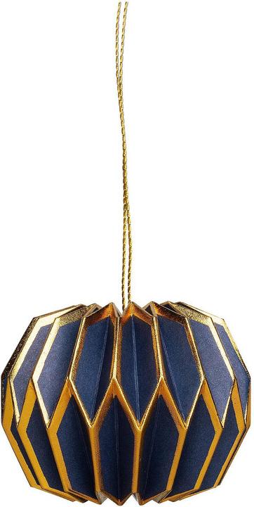 Produktbild Tranquillo Weihnachtskugel aus Papier Dunkelblau/Gold (1x)