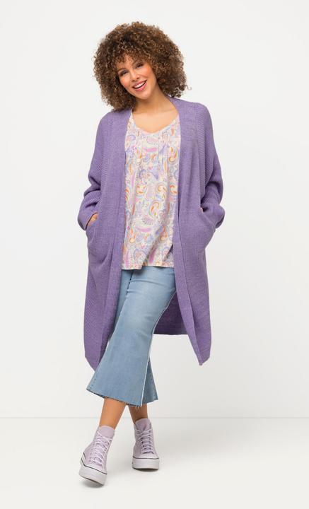 Produktbild Ulla Popken Long-Strickjacke, Eggshape, Oversized, Fledermausarm (50, 52)
