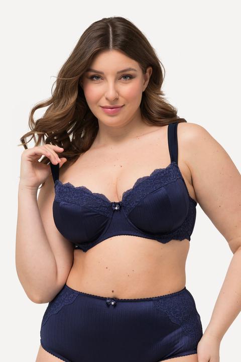 Produktbild Ulla Popken Bügel-BH, ohne Softcups, Satin, Spitze, Cup C - F (95 E)