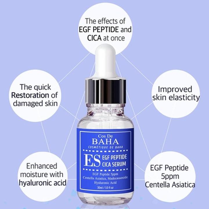 Produktbild Cos de Baha Egf Peptide-Enriched Facial Serum with Cica Centella Asiatica - Hydrating