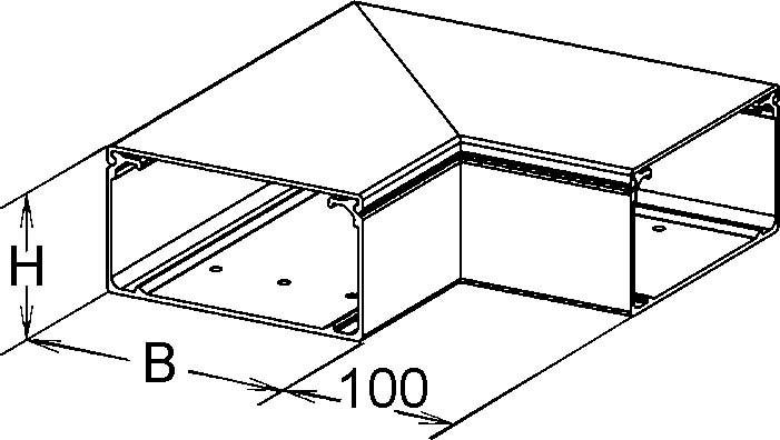 Actual product image Niedax GRP vertical corner 90° w. cover Cover 40x60 mmPolyester glass fibre reinforced LFGWC 40 (10 cm)