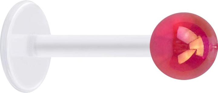 Image du produit Star Piercing Micro Labret transparent avec boule enduite rose (sans laiton, Matières plastiques)