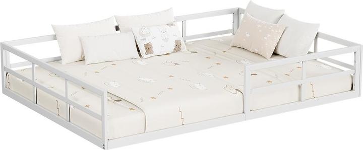 VitaliSpa Bodenbett aus Metall Minno, Weiss, 205 x 145 cm ohne Matratze (140 x 200)