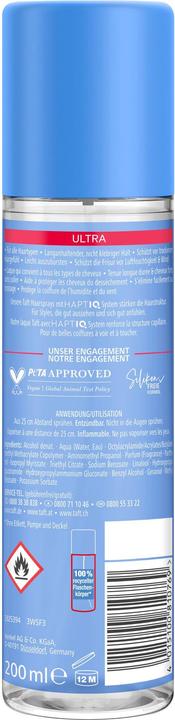 Image du produit Taft Laque-Pump Ultra Fixier Laque Cheveux Renforcés 200 ml (200 ml)